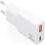 AISENS Cargador GaN 30W Ultra Delgado con USB-C y USB-A, Blanco